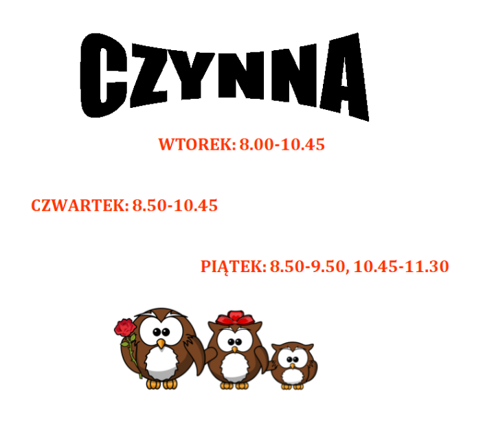 wtorek 8:00-10:45 piątek 8:50-9:50 10:45-11:30
