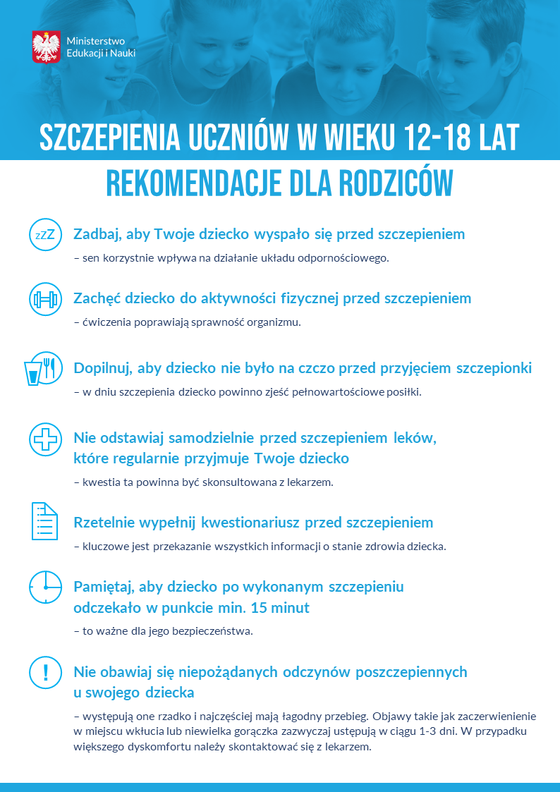 plakat Szczepienie dla uczniów
